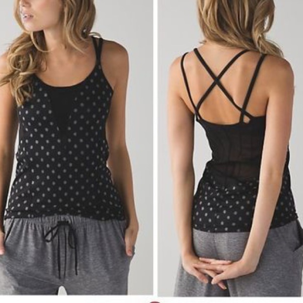 lululemon athletica Black Polka Dot Tank Top